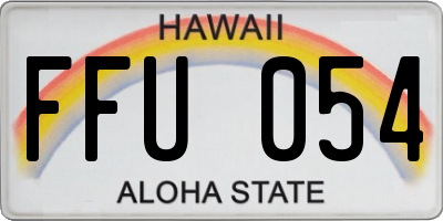HI license plate FFU054