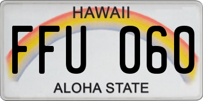 HI license plate FFU060