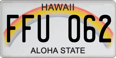 HI license plate FFU062