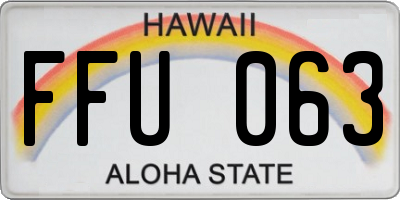 HI license plate FFU063