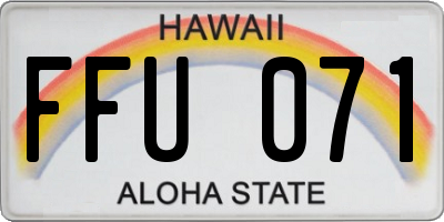 HI license plate FFU071