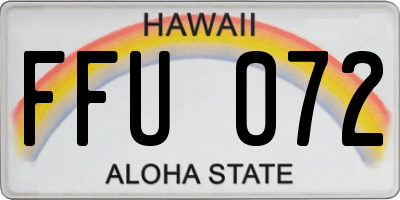 HI license plate FFU072