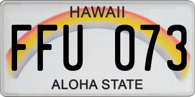 HI license plate FFU073