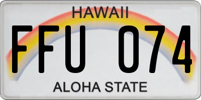 HI license plate FFU074