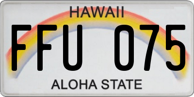 HI license plate FFU075