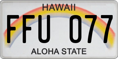 HI license plate FFU077