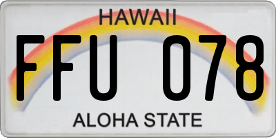 HI license plate FFU078
