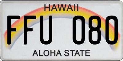 HI license plate FFU080