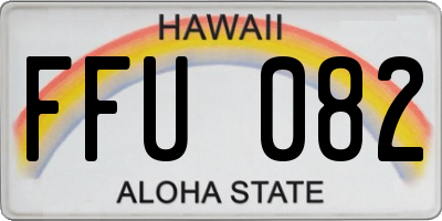 HI license plate FFU082