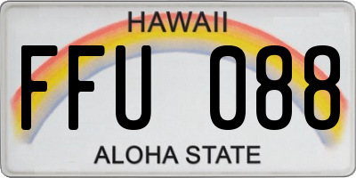 HI license plate FFU088