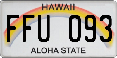 HI license plate FFU093