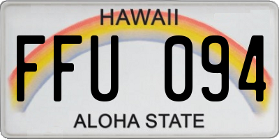 HI license plate FFU094
