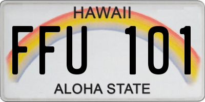 HI license plate FFU101