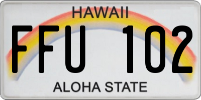 HI license plate FFU102
