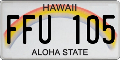 HI license plate FFU105