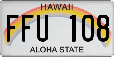 HI license plate FFU108