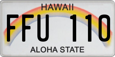 HI license plate FFU110
