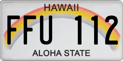 HI license plate FFU112