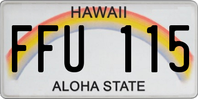 HI license plate FFU115