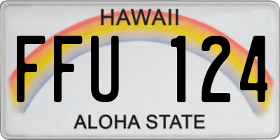 HI license plate FFU124