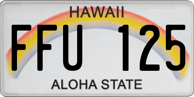 HI license plate FFU125