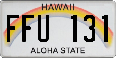 HI license plate FFU131