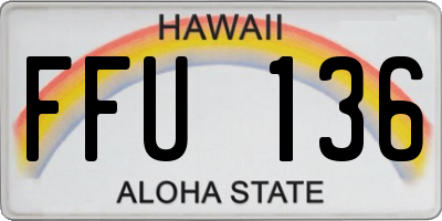HI license plate FFU136