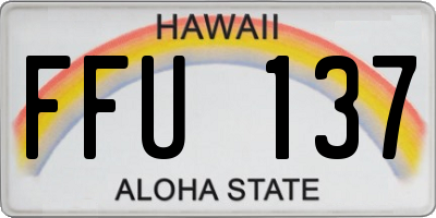 HI license plate FFU137