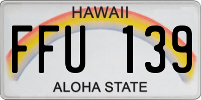 HI license plate FFU139