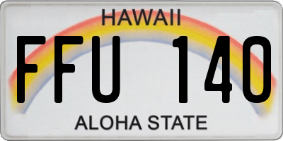 HI license plate FFU140