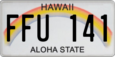 HI license plate FFU141