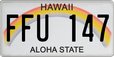 HI license plate FFU147