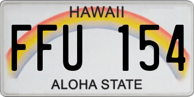 HI license plate FFU154
