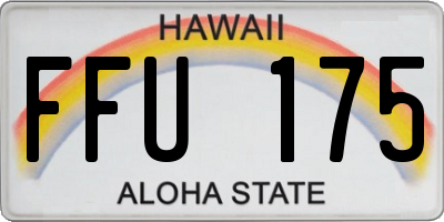 HI license plate FFU175