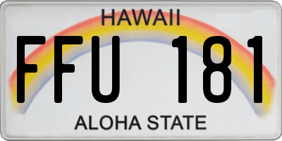 HI license plate FFU181