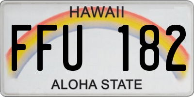 HI license plate FFU182
