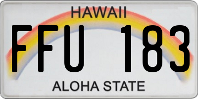 HI license plate FFU183