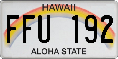 HI license plate FFU192