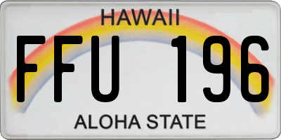 HI license plate FFU196