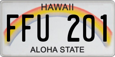 HI license plate FFU201