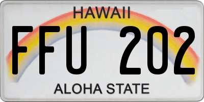 HI license plate FFU202