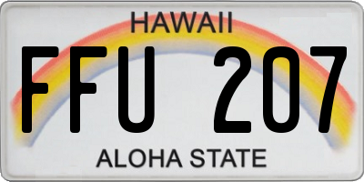 HI license plate FFU207