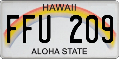 HI license plate FFU209