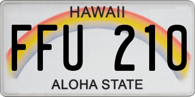 HI license plate FFU210