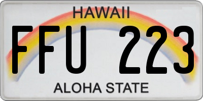HI license plate FFU223