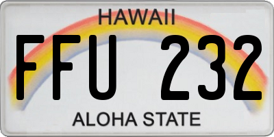 HI license plate FFU232
