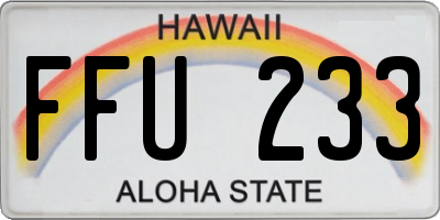 HI license plate FFU233