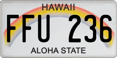 HI license plate FFU236