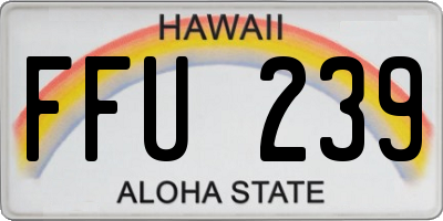 HI license plate FFU239