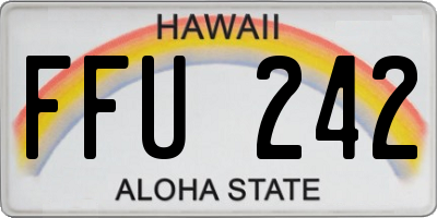HI license plate FFU242